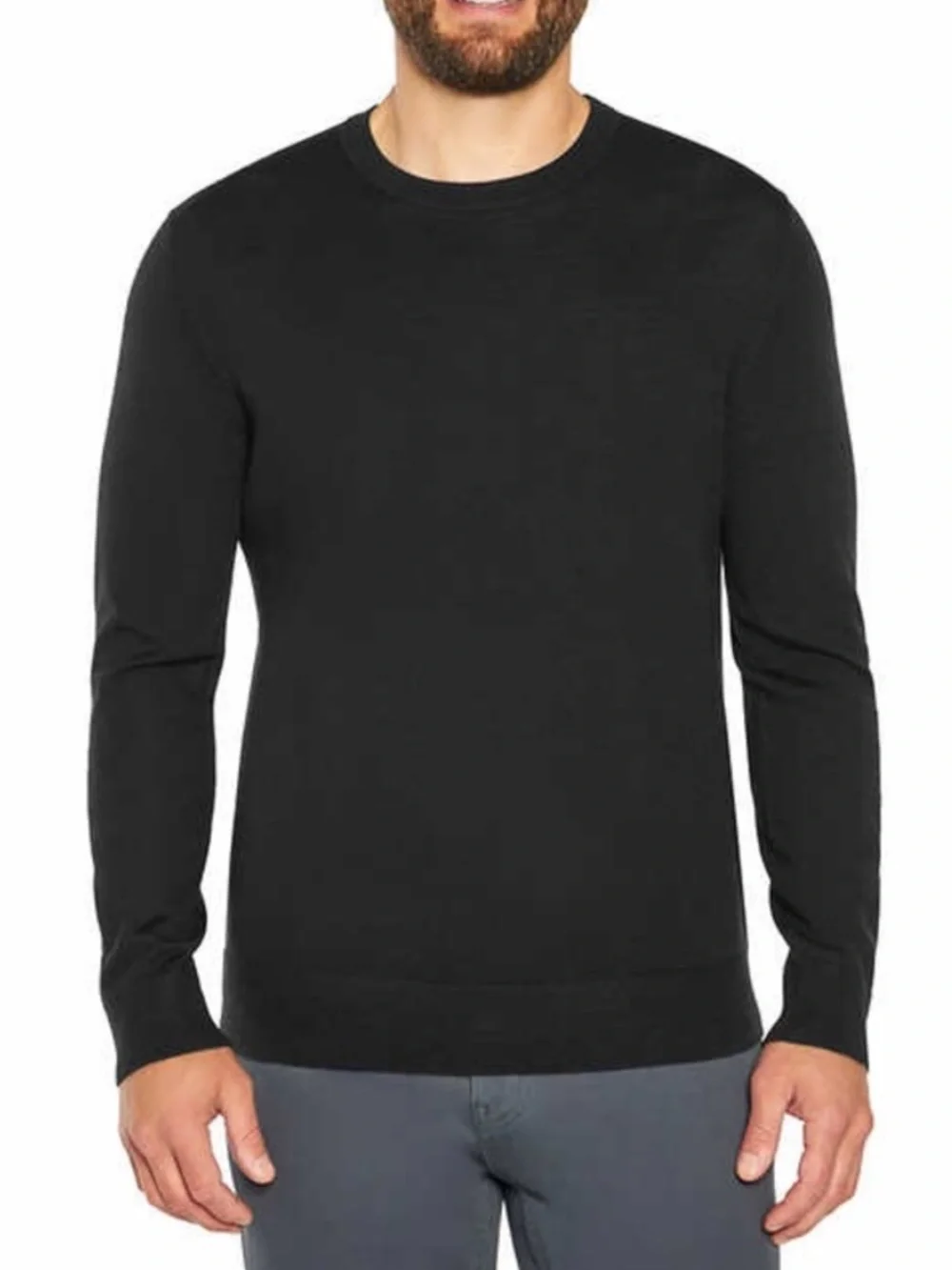 NWT BANANA REPUBLIC black merino wool crew neck sweater small new with tags